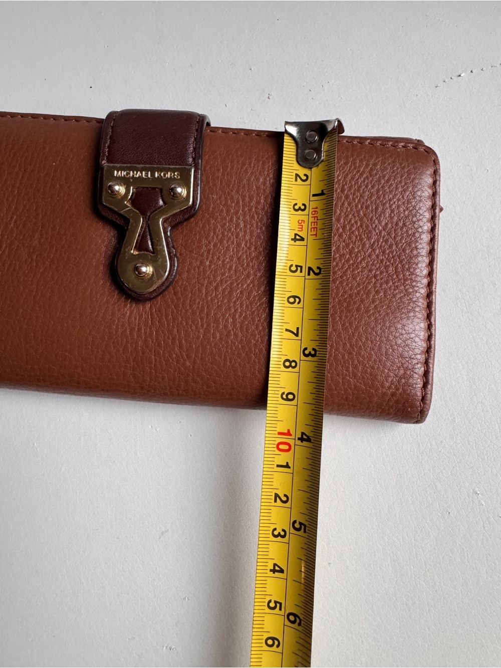 Michael Kors Two-Tone Brown Leather Snap Continental Wallet - Picture 7 of 7